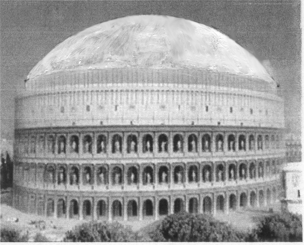 Figure 1. Rare photo of the Roman Coliseum wearing an actual dome.