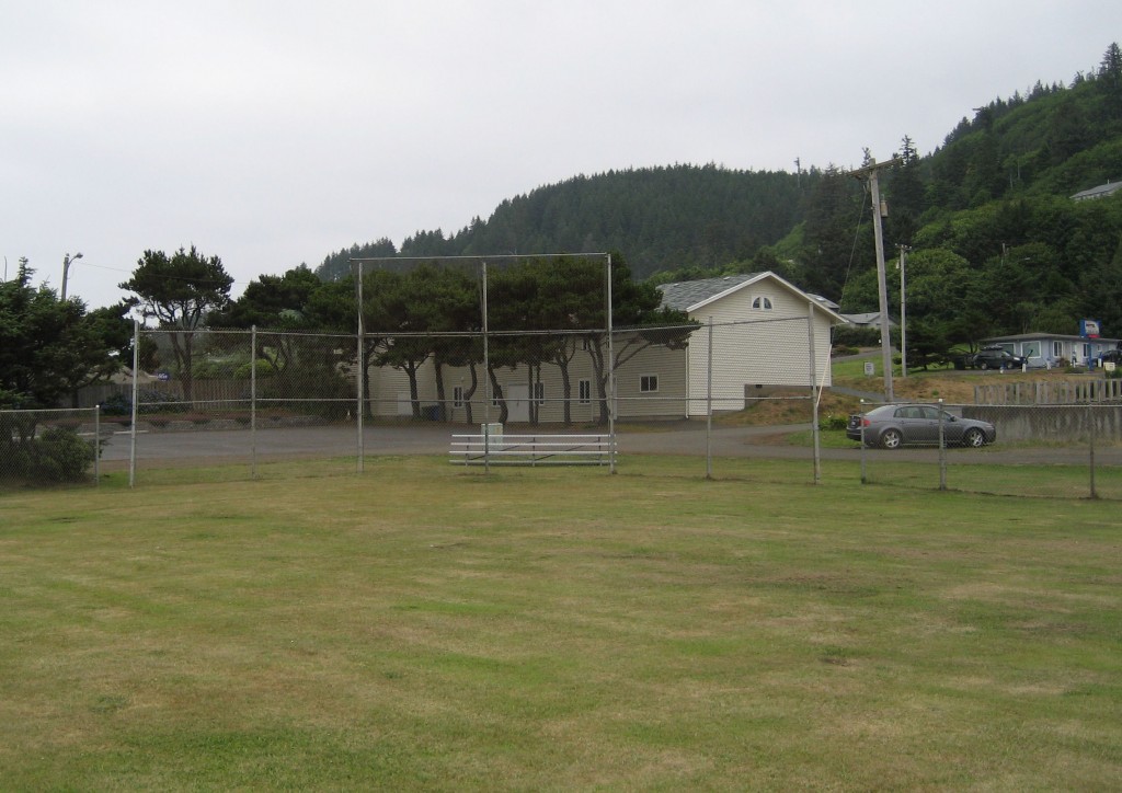 Figure 3. View of grandstand and theological district of Yachats.