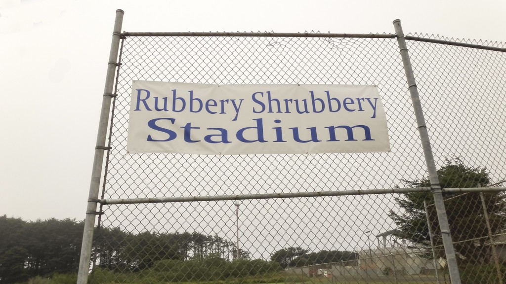 Figure 2. The new banner at Rubbery Shrubbery Stadium in downtown Yachats.**